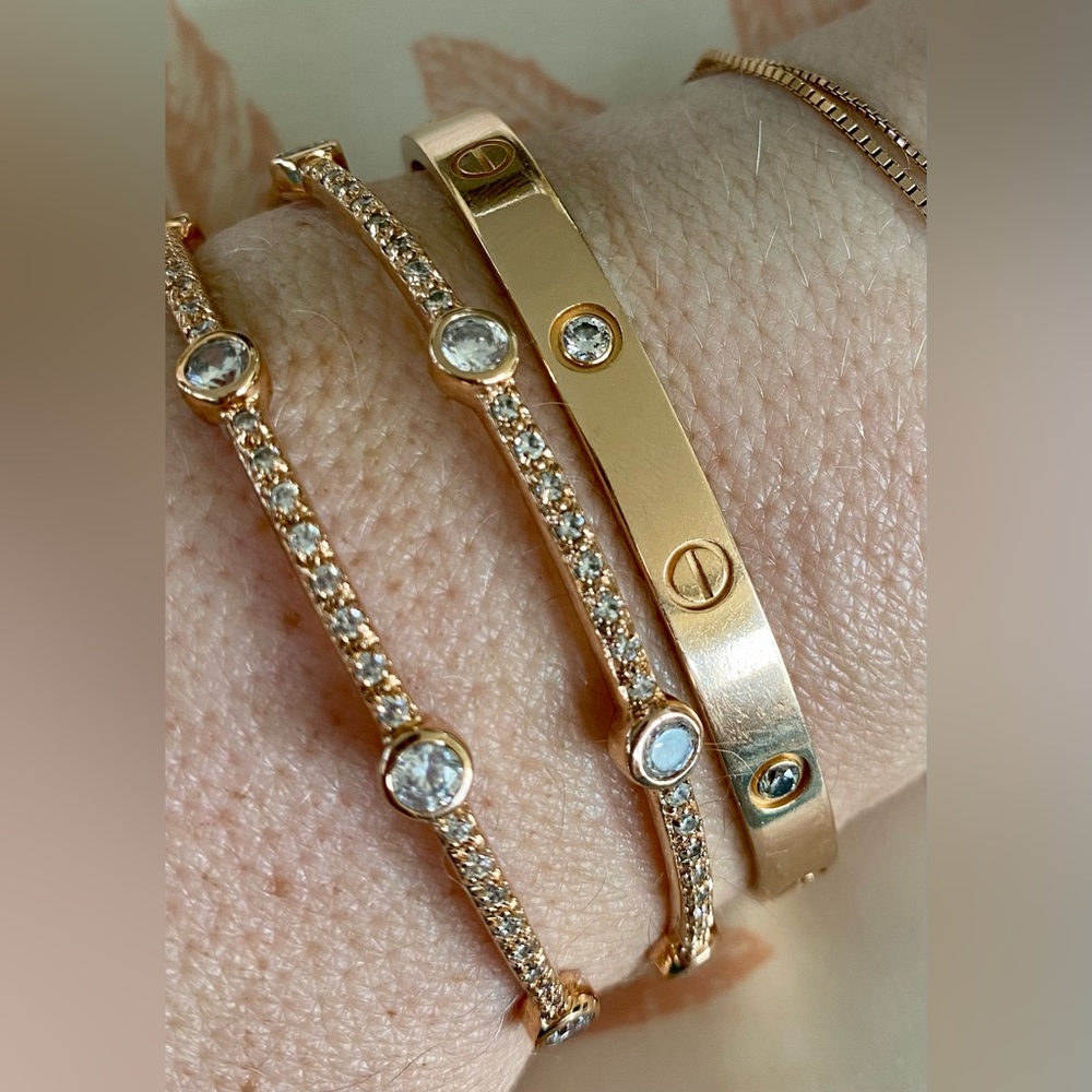 Freida Rothman Rose Gold Bangle Set - Picture 3 of 8